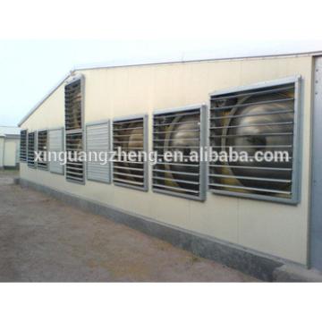 poultry and greenhouse ventilation system made by steel framing