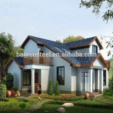 comfortable design and european style luxury certificated prefab light steel structure villa