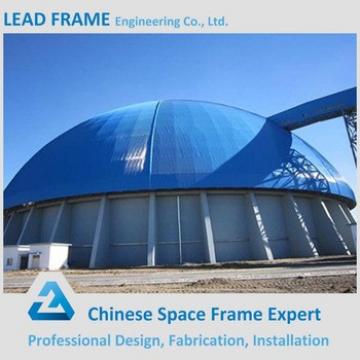 anti-wind steel structure prefab steel storage shed for dome coal yard