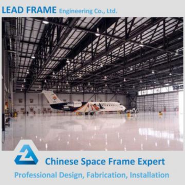 Prefab space frame aircraft hangar with steel structure canopy