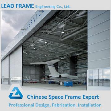Galvanized steel space frame aircraft hangar with roof cover