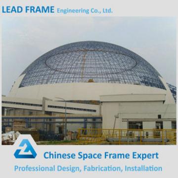 Long span steel dome structure for coal shed