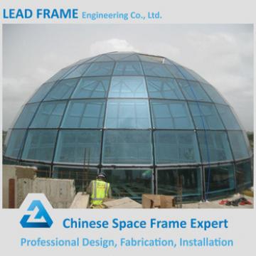 customized steel space frame structure glass dome roof