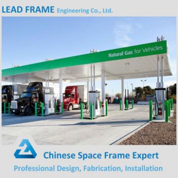 Hot dip galvanized steel structure space frame petrol station construction