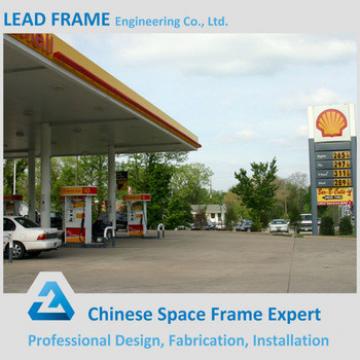 low cost prefabricated steel structure gas station canopy design