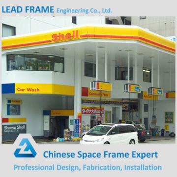 Prefabricated steel structure low cost of gas station canopy