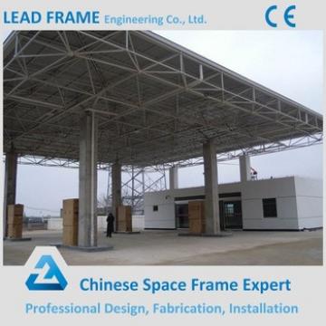 long span prefabricated low cost of gas station canopy