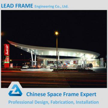 prefab steel structure space frame for gas station canopy