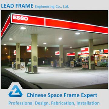Low cost prefabricated space frame petrol station from China