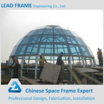 galvanization prefab steel structure glass dome roof