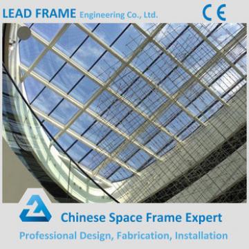 Wide Span Prebuilt Steel Frame Structure Glass Atrium Roof