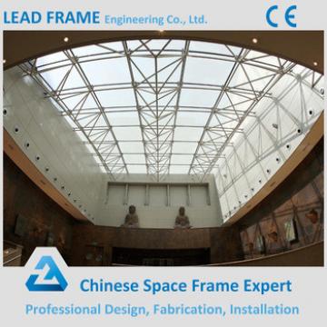 Prefabricated steel space frame building glass atrium roof