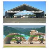 Steel truss structure aircraft hangar and shed