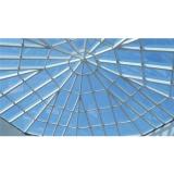 Spray Three Layer Paints Steel Frame Structure Glass Atrium Roof